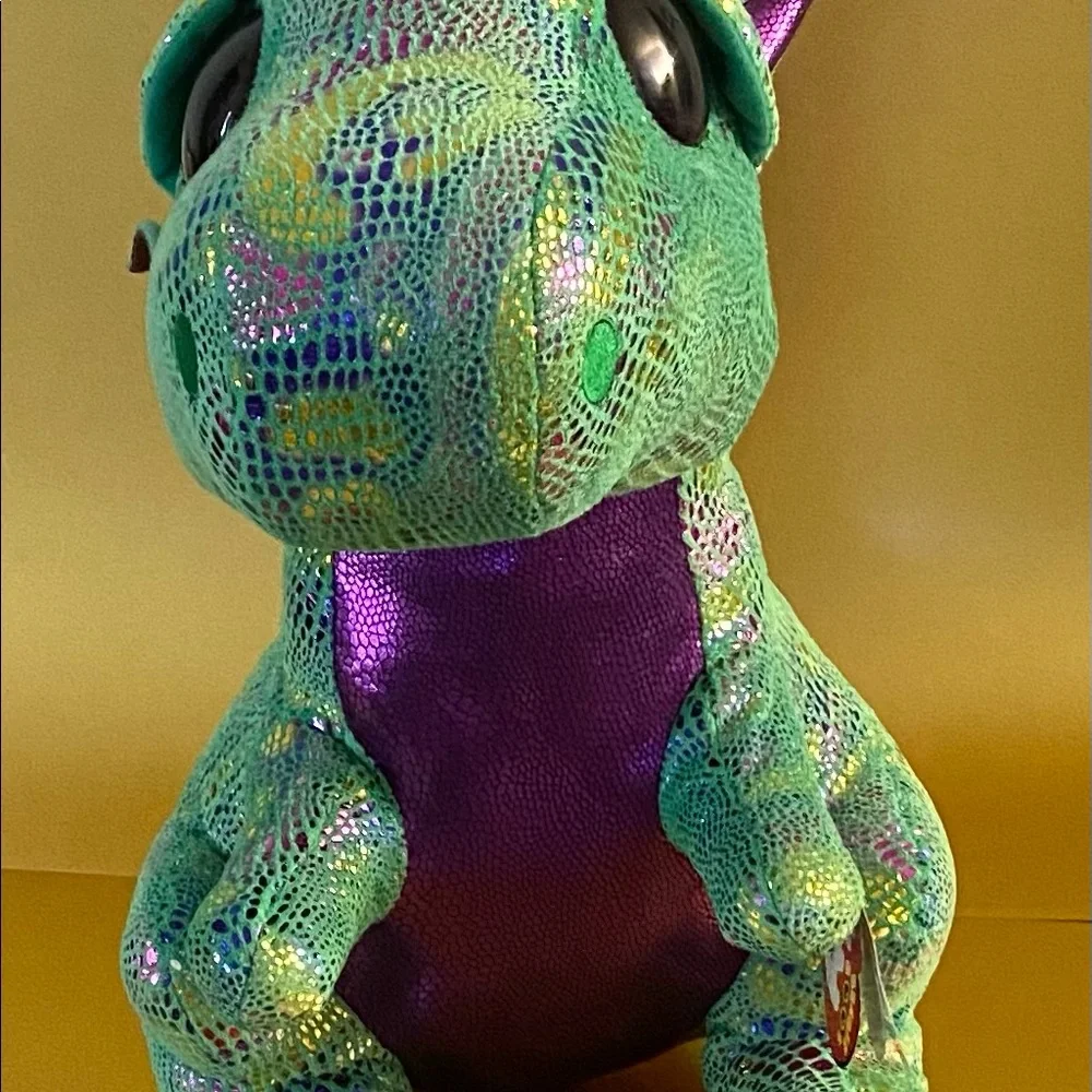 TY BEANIE BOOS CINDER the Multicolor Plush stuffed Dragon Size LARGE
